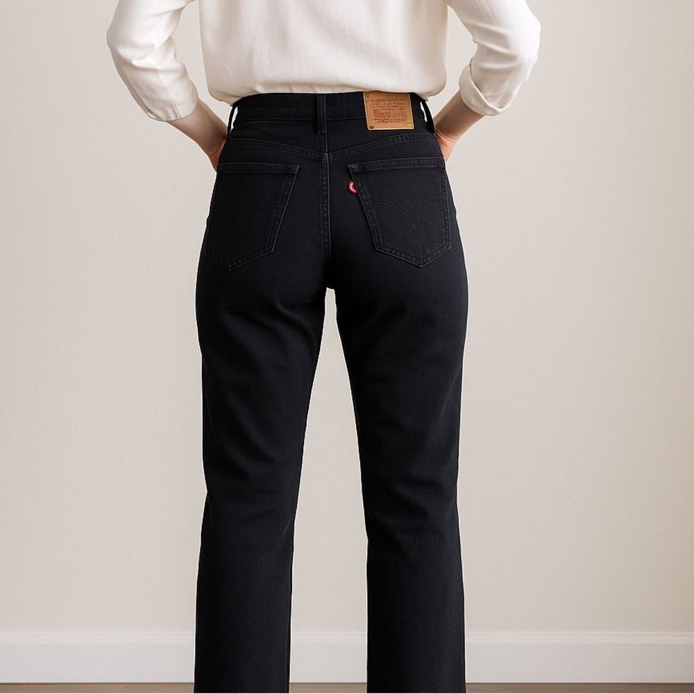 Levi’s 550 Women’s Black relaxed bootcut Jeans Size 12 misses black - Picture 2 of 10